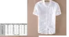 Linen Korean men's summer cotton and linen short sleeve shirt lapel casual youth linen shirt181e