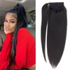 10A Grade Virgin Brasilian Human Hair Ponytail Tjocka Ends Clip In Hair Extensions Slik Straight Ponytail Hair 120g