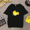 Women's T-Shirt 2021 Summer Leisure Women Fashion Fruits Short Sleeve Lemon Print Top Harajuku T Shirt Womens O-neck