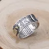 990 sterling silver smycken män kvinnor draken mantra skrift öppnar damer ringdha justerbar ring6930146