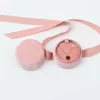 Whole jewelry packaging box in pink velvet round bowknot for ring pendant and necklace CX200716214V