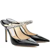 أحذية زفاف الزفاف-حذاء الزفاف-العلامة التجارية الفاخرة Bing Mules Slippers Prate-Embilled Batrap Pumps Twinkles High Highly Sandalias 35-42