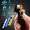 Nouveaux briquets à cigarettes électroniques sans flamme coupe-vent rechargeables USB portables avec interrupteur tactile à écran LED pouvant personnaliser le logo9598680