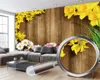 3D-foto behang 3d muur papier voor slaapkamer romantische vintage houten planken kleurrijke bloemen woonkamer slaapkamer wallcovering hd wallpaper