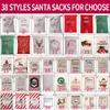 Christmas Santa Sacks 39 Styels Canvas Cotton Bag Large Organic Heavy Drawstring Gift Bags Personalized Festival Party Xmas Decoration