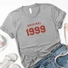 Original 1999 21th aniversário t-shirt mulheres moda estética letra impressão tshirt casual camisas de algodão menina tumblr tops cair navio1