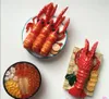 Imanes de nevera Sea life series mariscos cangrejo real langosta ostra pegatinas de resina para refrigerador