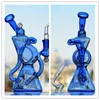 Beluto azul Bongo Swiss Perc tubulação de vidro borbulhante tubulação fumar água roxo recycler Dab equipamento com 14mm banger hookah