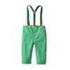 Abbigliamento per ragazzi alla moda Camicia a maniche lunghe Pantaloni verdi Set Costume autunnale per bambini 2022 Abiti per bambini per bambini Kit per vacanze per bambini
