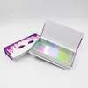 Pink Holographic Lash Packaging Eyelashes Box Halloween 25mm 3D Mink Eyelash med anpassade Box Rectangle Eyelash Box6854763