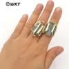 WT-R336 wholesale exclusive custom blue kyanite Ring electroplated with adjustable size Rings women fashion Jewelry