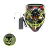 Máscara aterradora de Halloween, máscara de disfraz Led para Cosplay, máscara de terror con cable EL para fiesta de Halloween A12