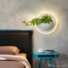 EMS 20cm Modern Led Lamps Wall Lights For Bedroom Living Room Bedside White Color Wall Lamp Fixtuers Sconce With Plant