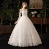 Nouveau automne luxe dentelle broderie à manches longues robes De mariée chérie élégant grande taille Vestido De Noiva robe De mariée étage D50