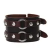 Male039s Trendy Punk Rock Bracelets color coffee PLB007 Alloy Watch Buckle Round Rivets Beaded Accessory Personality Hip Hop2418454