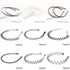 Chic Unisex Black Wavy Hairband Men Women Washing Headband Scrunchy Styling Tools Accessories Headwear Hair Head Hoop Bands