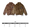 Streetwear Leopard Print Zip Up Cardigan Cappotti di Hip Hop Jacket cappotti Uomini Autunno Inverno allentato Outwear 2021