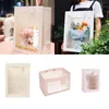 Embalaje de regalo creativo, bolso de mano con ventana transparente, regalo de cumpleaños, bolso de flores, bolso de mano de flor inmortal XD23706
