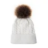 Mode enfants Twisted Knit Couleurs solides avec Beanies Pom-pom balle pour 0-2 ans bébé au chaud mignon Chapeau d'hiver
