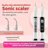 Sbiancamento domestico Scaler sonico Detergente ad ultrasuoni per macchie/placca Detergente portatile ricaricabile per denti con punte di lavoro sostituibili