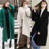 Kvinnorsullblandningar Teddy Bear Long Coat Ladies Vintage Faux Fur Cardigan Outwear Tjock varm mjuk solid lös mjuk höst 2020