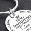 Nyckelringar Inspirerande gåvor Keychain till dotter Födelsedag Christmas Presentemontering Keyring Girls från Mom Dad Family Pend8363544