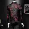 Fashion Men's Floral Jackets Embroidery Flower Stylish Bomber Jacket Men Zipper Pocket Outerwear Coat Male Slim Fit Veste Male