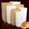 100st Vit Kraft Papperspåsar Mat Semester Giftväska för Sandwich Bread Candy Recyclable Party Torr Packaging