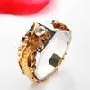 Sterling 925 Srebrny kolor Diamond Zamknięty pierścień dla mężczyzn i kobiet separacja cyrkon Pierścień mody Platinum 18K żółte złoto biżuteria 2400050