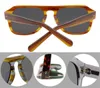 Men com óculos de sol polarizados femininos Brand Shades Square Frame Sun Glasses Sechel New York Graydark Green Lenses Opyeglasses com Box5966225