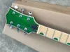 Fabriksanpassad grön elektrisk gitarr med krom hårdvara, lönn fretboard, speciell bakstycke, vit bindning, kan anpassas