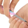 Nail Art Edelstahl-Doppelkopf-Nagelfeile, Gabel für abgestorbene Haut, Kunststoffgriff, Nagel-Maniküre, Maniküre-Peeling-Werkzeug