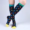 Compression Dot Heart print Chaussettes bas Bonneterie pour femmes hommes Sport Running Voyage Cyclisme bas volonté et cadeau de sable