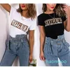 Heiße Verkauf-Frauen-Mode T-shirt Neue Buchstaben Gedruckt Kurzarm Casual Leopard Pattern Top T-Shirts für Sommer Neue 2020 Großhandel LLL9062506