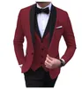 Shinny Teal Slits Mens Garnitury 3 Sztuka Czarny Szal Lapel Casual Tuxedos na ślub Groomsmen Garnitury Mężczyźni 2020 (Blazer + Vest + Spodki)