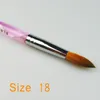 Large size Pink Marble Acrylic Powder Nail Brushe Dust Gel Nail Brush Sable Pen For Painting 3D NO.14 16 18 20 22 24