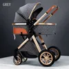 Poussette de luxe 3 en 1 paysage haut chariot bébé peut s'asseoir et se coucher poussette Cradel porte-bébé1
