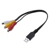 Hot 3C-1Pc Male Plug 3 Female Adapter Audio Converter Video Av A/V Usb To Rca Cable For Hdtv Tv Television Wire