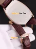 Ny 42mm Crazy Hours 7851 8880 Automatisk Gypsophila Diamond Ring Rose Gold Case Mens Watch Brown Leather Strap Gents Klockor Pure_Time