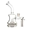 Hookahs 6.1inch Mini Dab Rigs Qualidade Clear Glass Bong Inline Percolator Water Pipe com 14mm Bowl Bongs