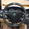 Coprivolante per auto in vera pelle nera traspirante personalizzata fai da te per BMW Serie 5 E60 E61 2004-2010