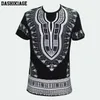 Dashikiage Unisex Women Men's African Dashiki T-shirt Boho Hippie Kaftan Festive Tribal Gypsy Ethnic Top Traditional Blouse