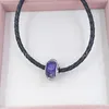 Andy Jewel 925 Sterling Silver Beads Dark Purple Shimmer glass Fits European Pandora Style Jewelry Bracelets & Necklace 791663