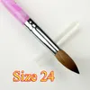 Large size Pink Marble Acrylic Powder Nail Brushe Dust Gel Nail Brush Sable Pen For Painting 3D NO14 16 18 20 22 245963159