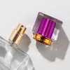 6 färger bärbara glas parfym spray flaskor 30 ml tomma kosmetiska behållare med förstärkare för resenär påfyllningsbar parfymflaska