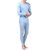 Mantenere il calore in jersey di pura seta lavorato a maglia da uomo girocollo Long Johns Set taglia L XL XXL