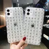 Bling Jeweled Rhinestone cristal de diamante macio Voltar Pendant Telefone caso capa para o iPhone de 11 Pro MAX X 6s 7 8 Plus 5 XR Xs Max