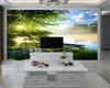 Wallpaper 3D Paredes Paisagem romântica 3D Mural Papel de Parede Beautiful Lake Cenário personalizado 3D Papel de parede Decoração de casa