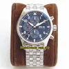 ZF TOP VERSION PILOT LITTE Prince 377721 Blue Dial ETA A7750 Chronograph Automatyczne męskie zegarek 18K Rose Gold Case Sport Stopwatch 8506154