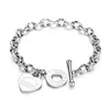 Cavigliere Bracciale da donna Oro rosa Argento Colore Moda Catena a mano Amore Cuore Proverbi biblici 423 Bracciale femminile alla moda Jew282W